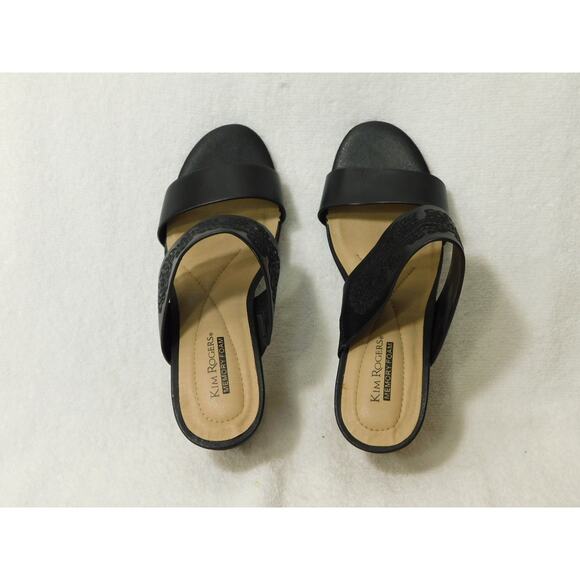 Kim Rogers Black Memory Foam Block Heel Sandle Shoes - 7.5 M - Picture 4 of 5